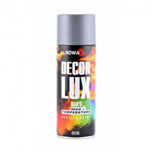 Акриловая высокотемпературная глянцевая краска серая NOWAX Decor Lux (9022) 650°C 450мл Акриловая высокотемпературная глянцевая краска серая NOWAX Decor Lux (9022) 650°C 450мл